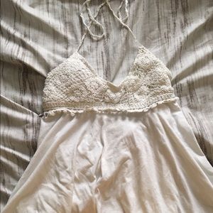 Ivory lace halter top