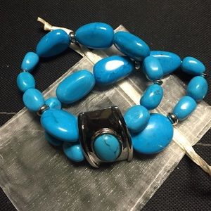 Turquoise and silver bracelet