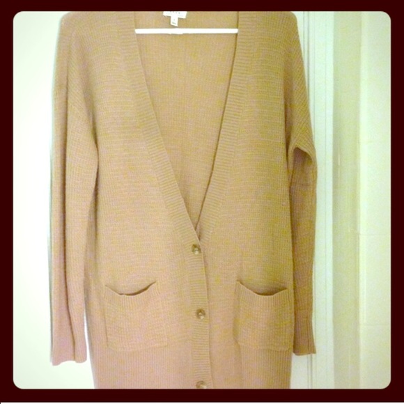 JOIE SOFT tan waffled cardigan sweater