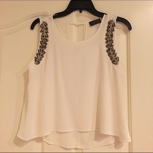 NEW ASTR white crop top with embellishment