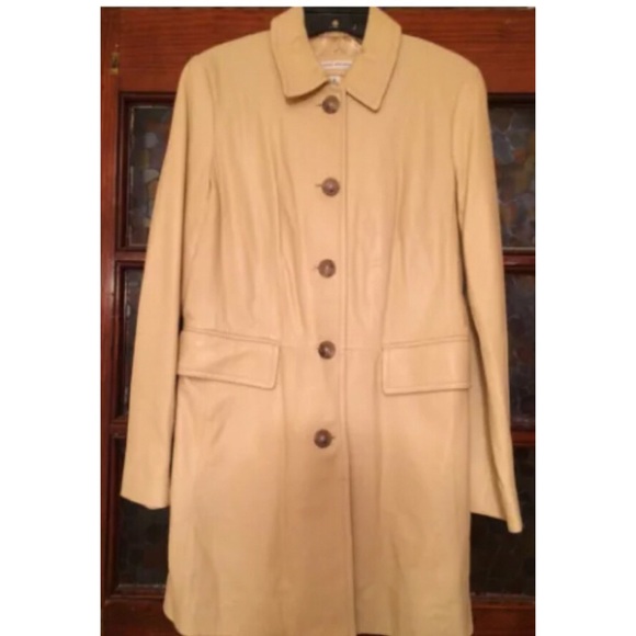 NWOT Banana Republic Leather Car Coat, Sz Med