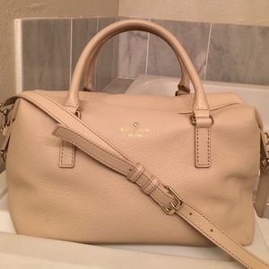 Nude Pebbled Leather Bag with Strap