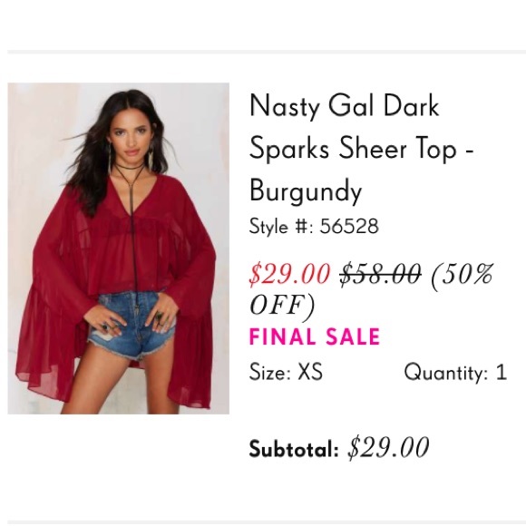 Nasty Gal Dark Sparks Sheer Top