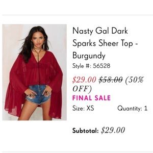 Nasty Gal Dark Sparks Sheer Top