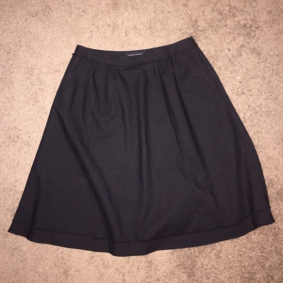 BR circle, a-line, black wool skirt with pockets 4
