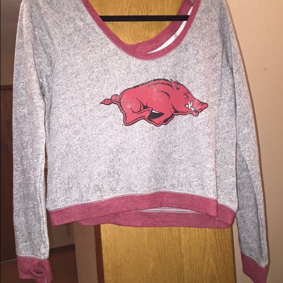 Nwt  large Arkansas razorback cropped sweatshirt