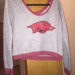 Nwt  large Arkansas razorback cropped sweatshirt