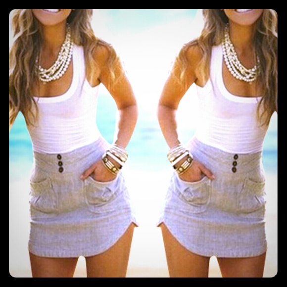 White and tan dress