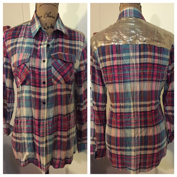 Sequin Button Down