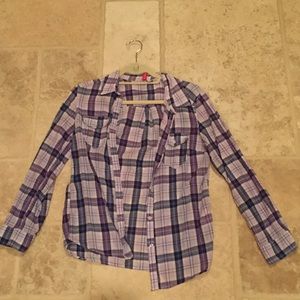 Purple and white flannel