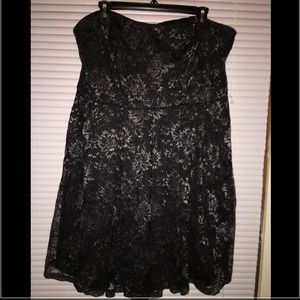Strapless Black with silver sparkle dress