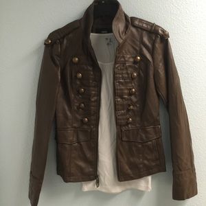 Miss Sixty faux leather military zip jacket