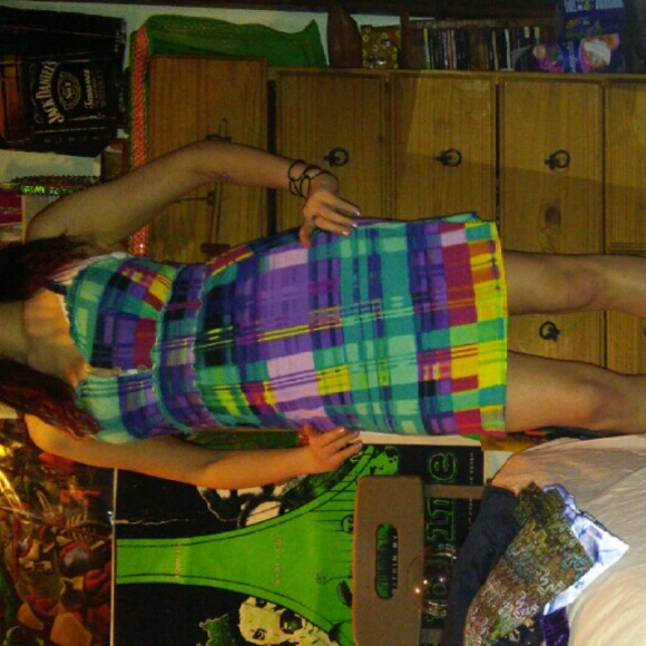 Retro tie dye hippie dress from 80s/90s