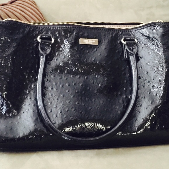 Beautiful large black ostrich KATE SPADE BAG!