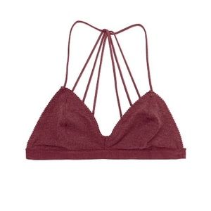 Strappy back bralette burgundy