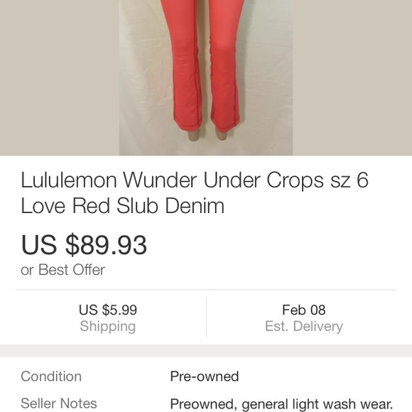 NWT Lululemon Wunder Under Crops size 4. - Picture 3 of 4