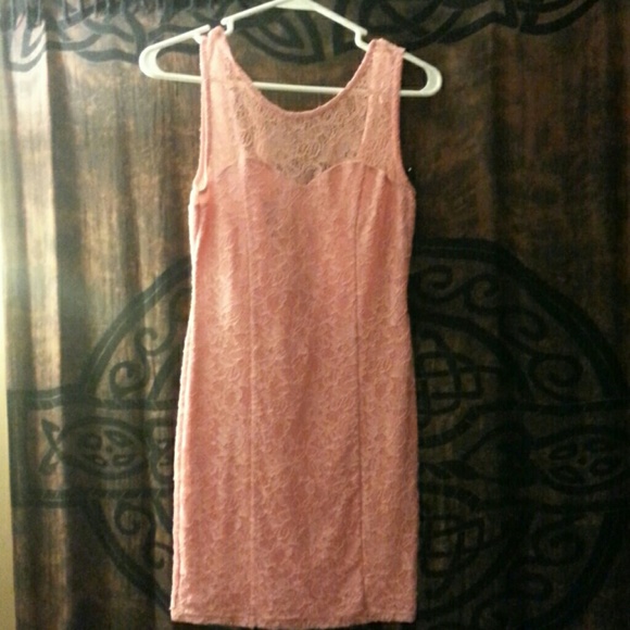 Pink lace dress