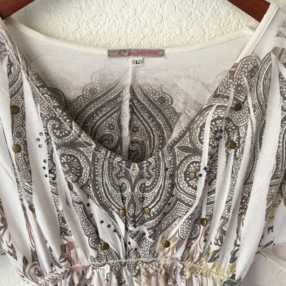 Patterned Off White Color Dress - Picture 3 of 4