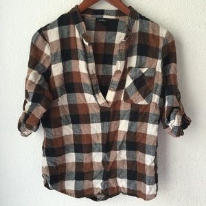 Brown/Black Plaid Shirt