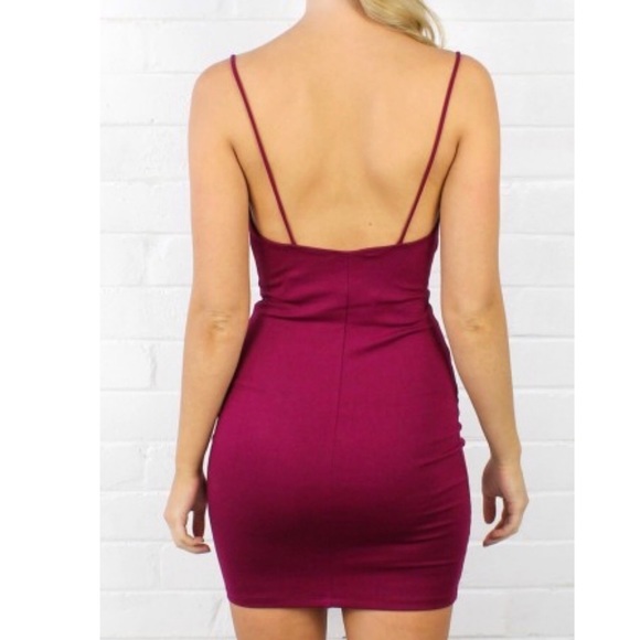Maroon spaghetti strap dress - Picture 3 of 3