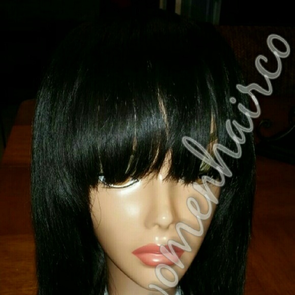 Peruvian straight wig with closure attached main image 5
