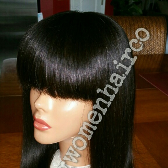 Peruvian straight wig with closure attached