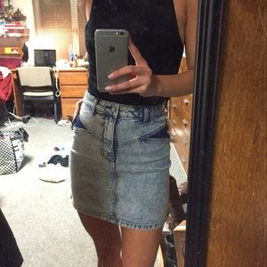 silence + noise Retro Acid Wash Denim Miniskirt