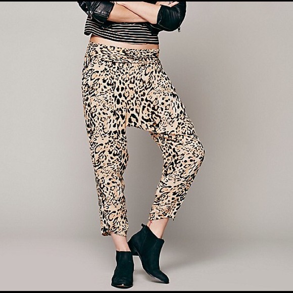free people twisted leopard harem pant