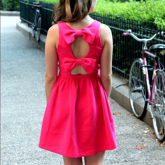 Soprano Pink Cocktail Dress Bow Back Dress