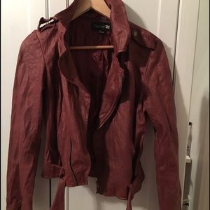 Maroon leather jacket