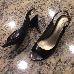 Bandolino sling back leather pump heels