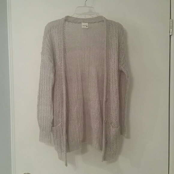 Gray crochet bottom down cardigan