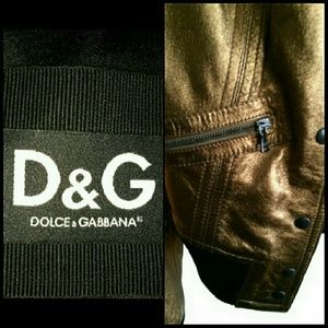 SOLD....Dolce & Gabbana Gold Leather Jacket
