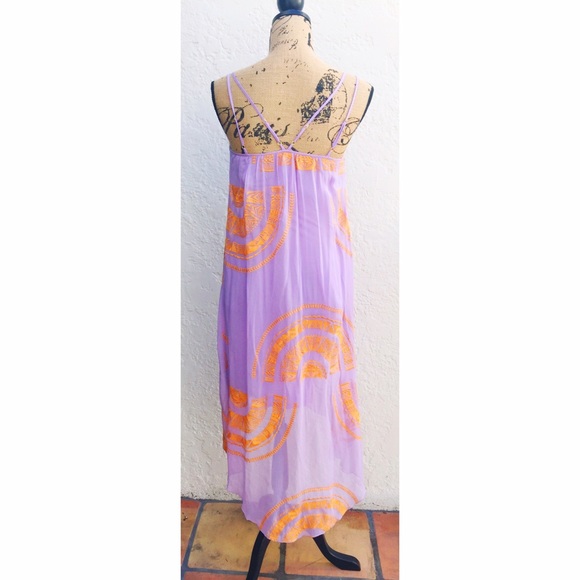 Cynthia Vincent Purple Embroidered High-Low Dress - Picture 3 of 4