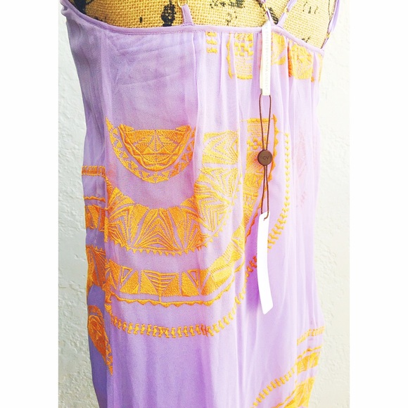 Cynthia Vincent Purple Embroidered High-Low Dress - Picture 4 of 4