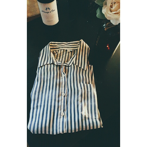 F21 stripped button up