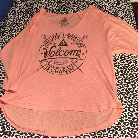 pink volcom shirt