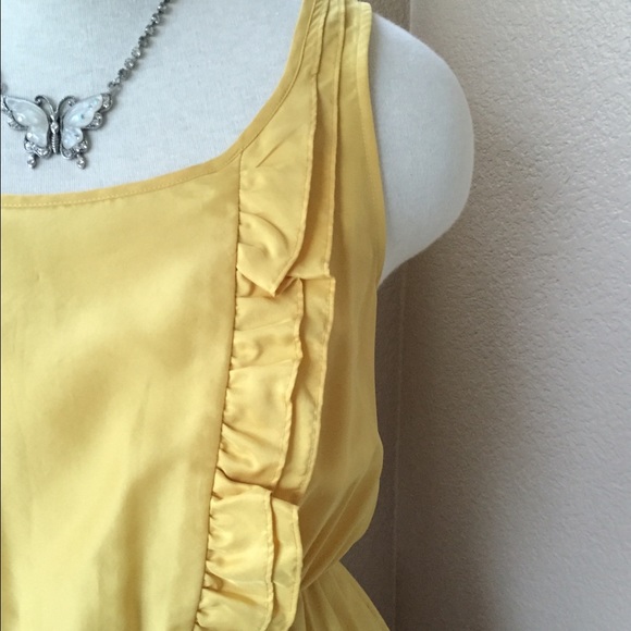 {ANTHROPOLOGIE} Maeve Yellow Beginnings Silk Dress - Picture 4 of 4