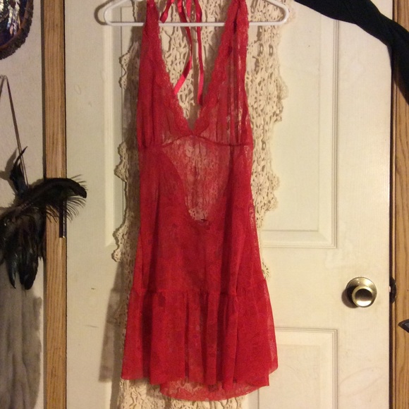 Beautiful red lace lingerie