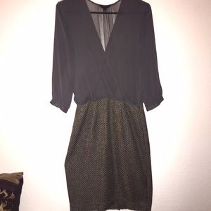 Banana Republic Chiffon & Tweed Dress