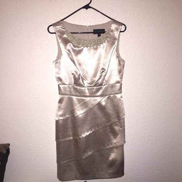 Elegant Dress W/Neckline Pearls