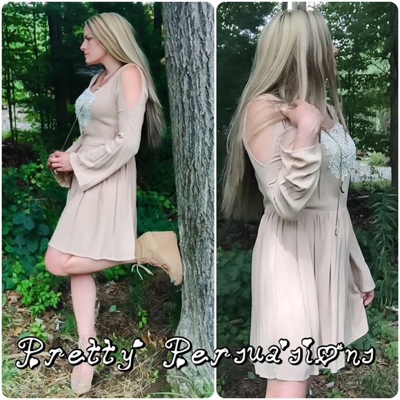 CLEARANCE‼️ Bell Sleeve & Crochet Baby Doll  Dress - Picture 2 of 4