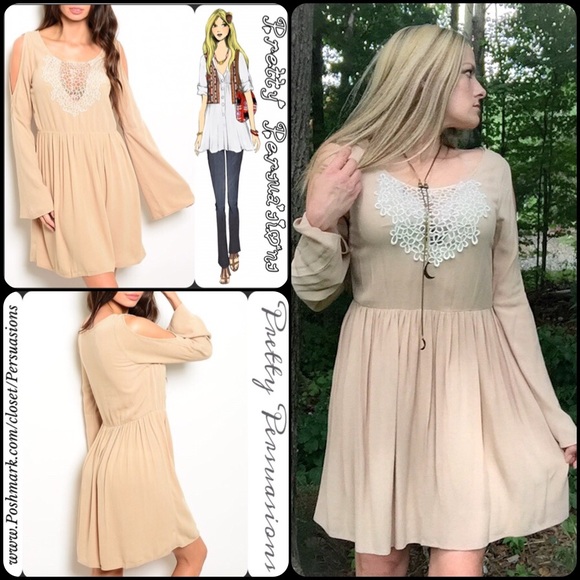 CLEARANCE‼️ Bell Sleeve & Crochet Baby Doll  Dress - Picture 4 of 4