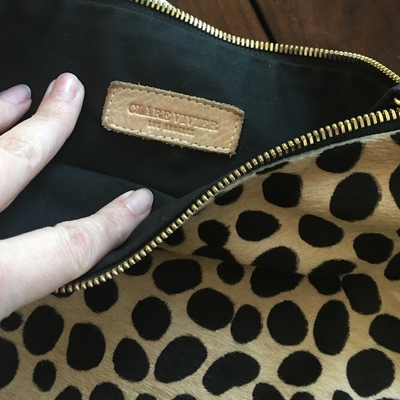 Clare Vivier Bags - Clare V. (Vivier) Leopard Hair Calf Flat Clutch Clare Vivier Bags - Clare V. (Vivier) Leopard Hair Calf Flat Clutch
