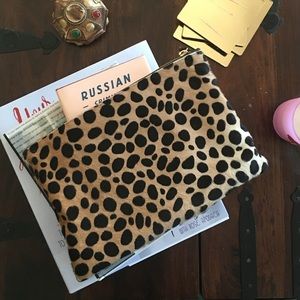 Clare Vivier Bags - Clare V. (Vivier) Leopard Hair Calf Flat Clutch Clare Vivier Bags - Clare V. (Vivier) Leopard Hair Calf Flat Clutch