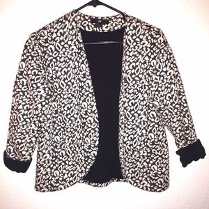 H&M Black/White Print Blazer