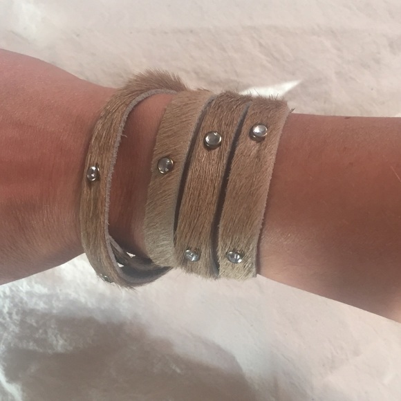 Calf hair wrap bracelet