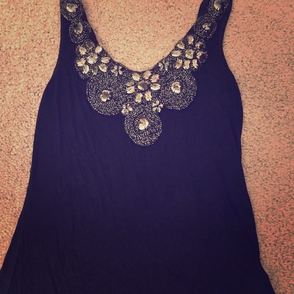 Body Central black jeweled tank. Night out!