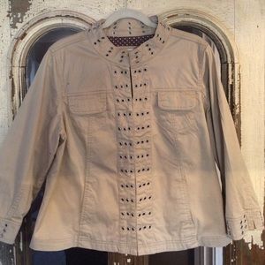 Khaki Classy Military Style Lightweight Jacket