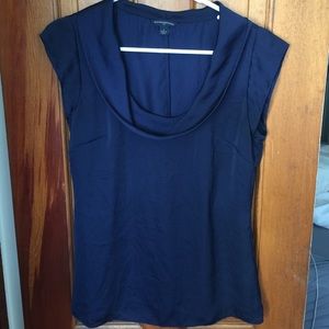 Navy silk BR top